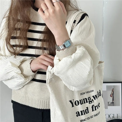 New Brand Steel Band Square Quartz Watch Retro Minimalist Temperament Small Dial Watch Female Student Wristwatch Dropshipping
