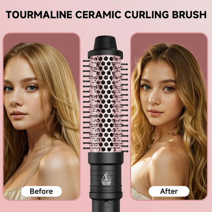 5 in 1 Hair Curlers Set with Curling Brush, 0.35”-1.25” Hair Curler Wand for Hairstyle and Heat Resistant Gloves and Hair Clip
