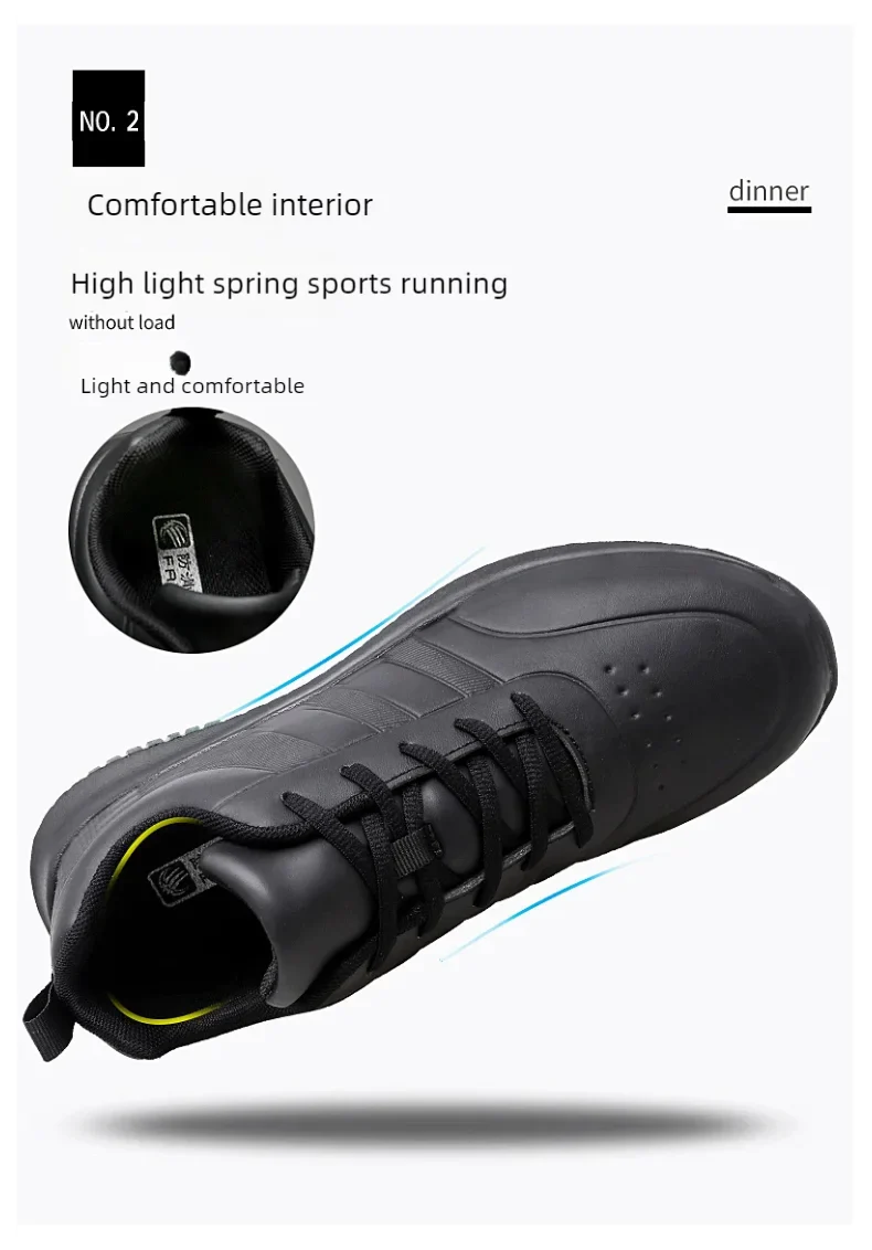 Casual Chef Shoes four Season new Lightweight Soft Sole Comfort Oil proof Men and Women's Chef Business Work Leather Shoe