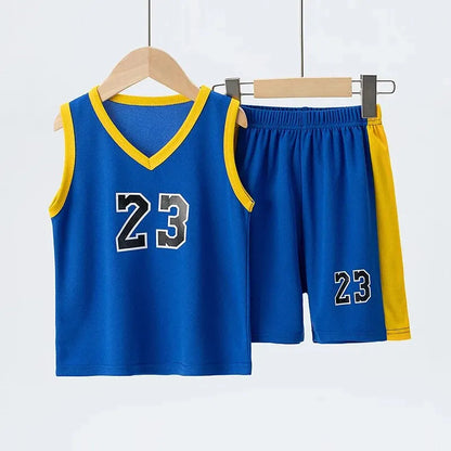 2/4 Pieces Of Summer Children's Quick-drying Sports Suit Boys Running Vest girls Casual Joker Shorts Breathable Short Sleeves