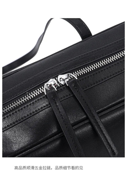 Women's Cow Genuine Leather Shoulder Bags Ladies Fashion Designer Luxury Handbags Female Retro Commute Boston Cowhide Handbag