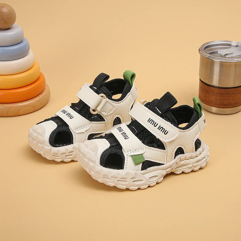 2026 New Summer Children Sandals For Boys Mesh Breathable Kids Sport Shoes Soft Sole Fashion Toddler Boys Beach Sandals EU21-30