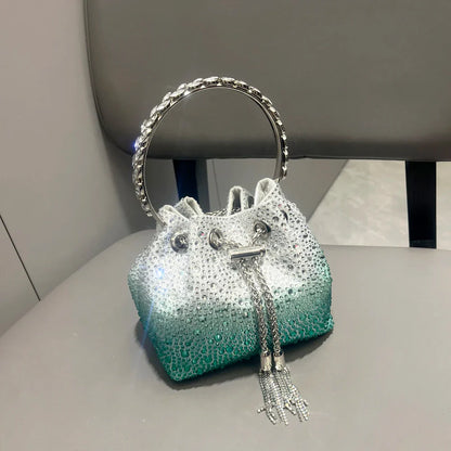 Handle Rhinestones Evening clutch Bag Purses and handbag luxury Designer shoulder bag Shiny Crystal Clutch purse bucket bag