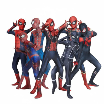 3D Mask Costume for Kid Adult Miles Morales Spider-Man Cosplay Bodysuit Halloween Carnival Superhero Full Body Zentai Jumpsuit