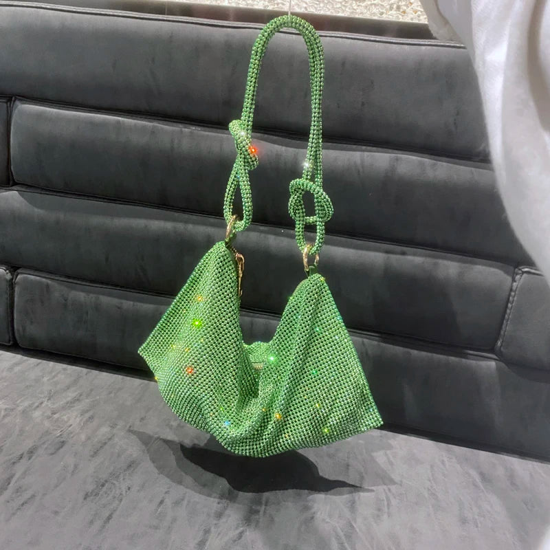 luxury Designer hobo shoulder bag handmade Shining Rhinestones Evening clutch Bag Purse Crystal Purses and handbag Hobo Bags