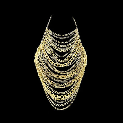 European and American Fashion Trendy Chest Chain Multiple Styles Chest Chain Gold Chain Stacked Top