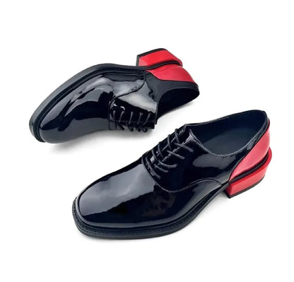 New Design Men Derby Shoes Genuine Leather Lace-up Casual Business Formal Shoes Cowhide Patchwork Fashion Party Wedding Shoes