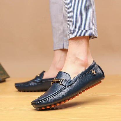 Shoes Men Handmade PU Leather Loafer Casual Driving Flats Slip-on Shoes Luxury Comfy Moccasins White Loafers Shoes for Men