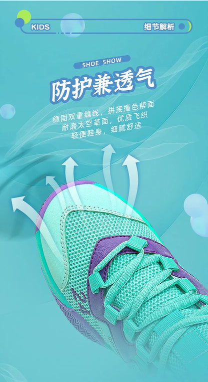 Children Basketball Shoes for Boys Girls Kids Teenagers Breathable Non-slip Lace Up Indoor Outdoor Training Sneakers Tennis Shoe