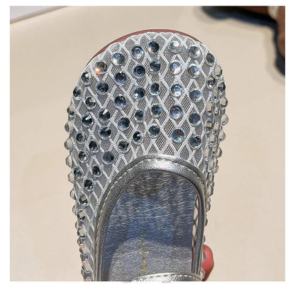 Children's Summer Sandals New Soft Bottom Kids Sandals for Girls Fashion Sequin Causal Beach Shoes Non-slip Breathable Mesh