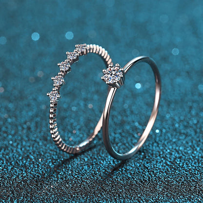 3mm Moissanite Ring Set Silver 925 Brilliant Cut 0.1 Carat Diamond Test Past D Color Moissanites Rings Original Jewelry