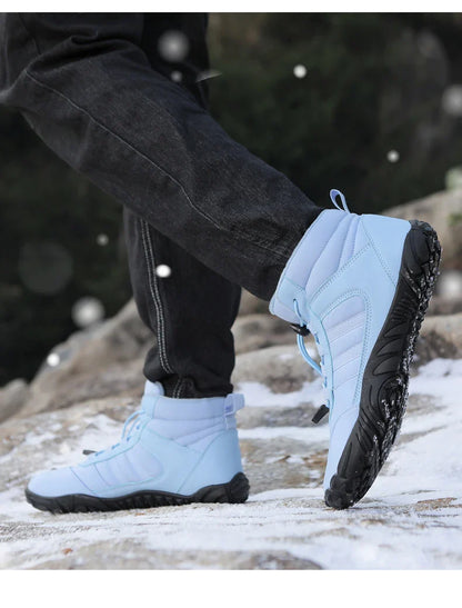 Womens Mens Waterproof Winter Barefoot Shoes Snow Boots Cotton Warm Fur Lined Unisex Walking Hiking Outdoor Shoes