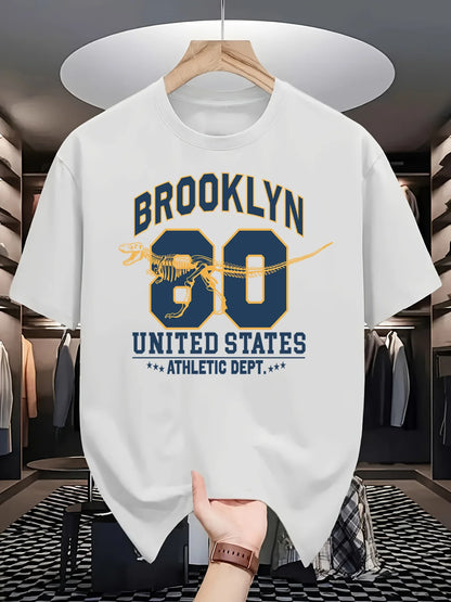 Brooklyn United States Athletic Dept Men T Shirt Soft All-Match Fashion Sportswear Summer O-Neck Tee Unisex Loose Cotton Clothes