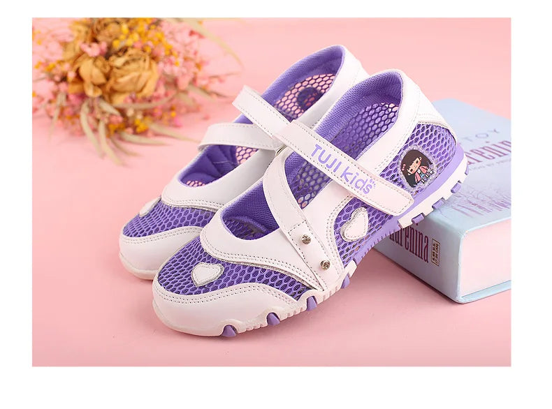 Girls Sandals Gladiator Cartoon Soft Children Non-slip Beach Shoes Kids Summer Floral Sandals Princess Shoes Fashion Cute
