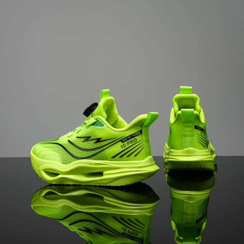 Children‘s Basketball Shoes Non-slip Breathable Sports Training Shoes Outdoor Lace-up Boys Girls Jogging Shoes Mesh Gym Sneakers