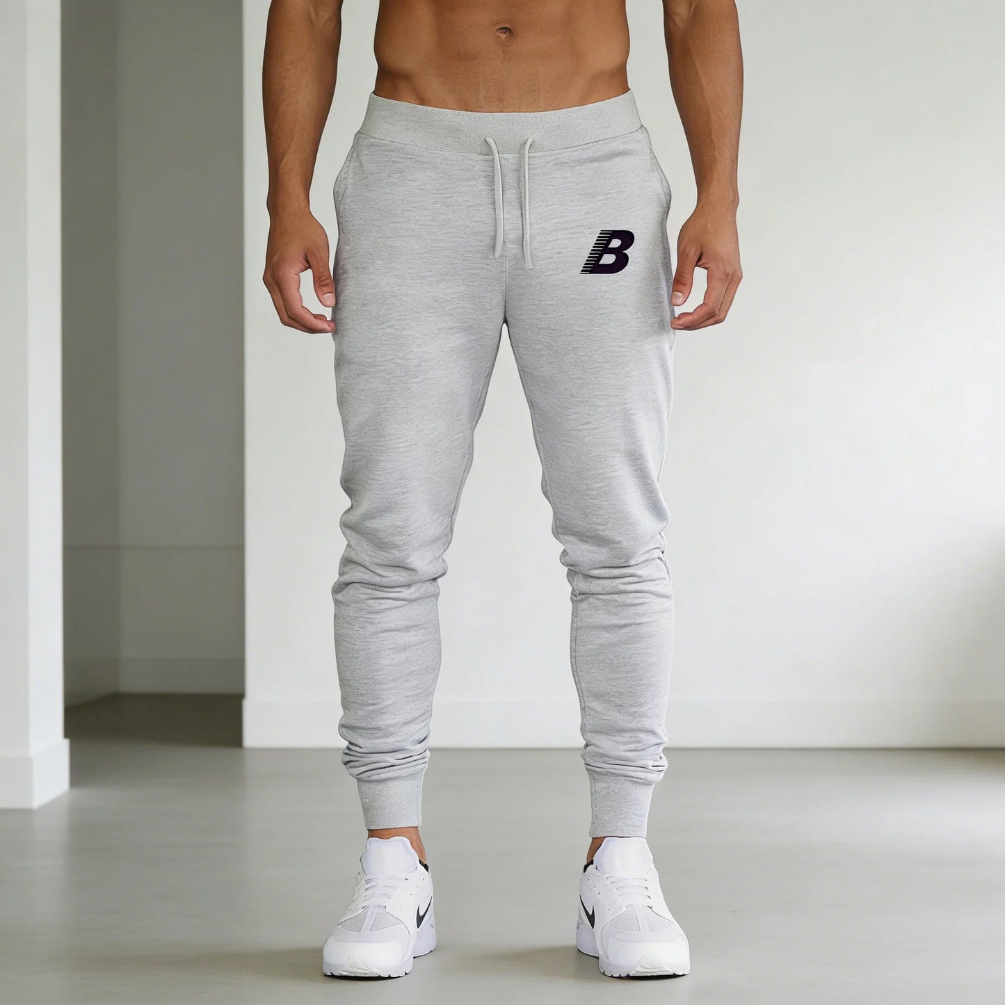New Men's Letter B print Casual Sports Pants Running Workout Jogging Long Pants Gym Sport Trousers for Men Jogger Sweatpants