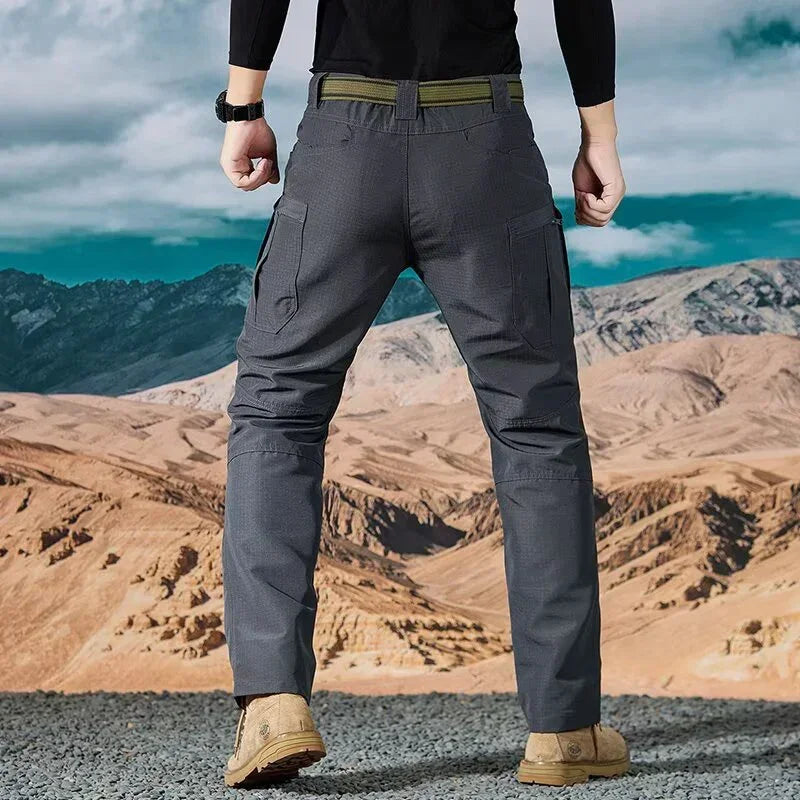 Men Casual Cargo Pants 2025 New Male Summer Tactical Wear Resist Quick Dry Outdoor Trousers Multi Pockets Hike Work Trousers