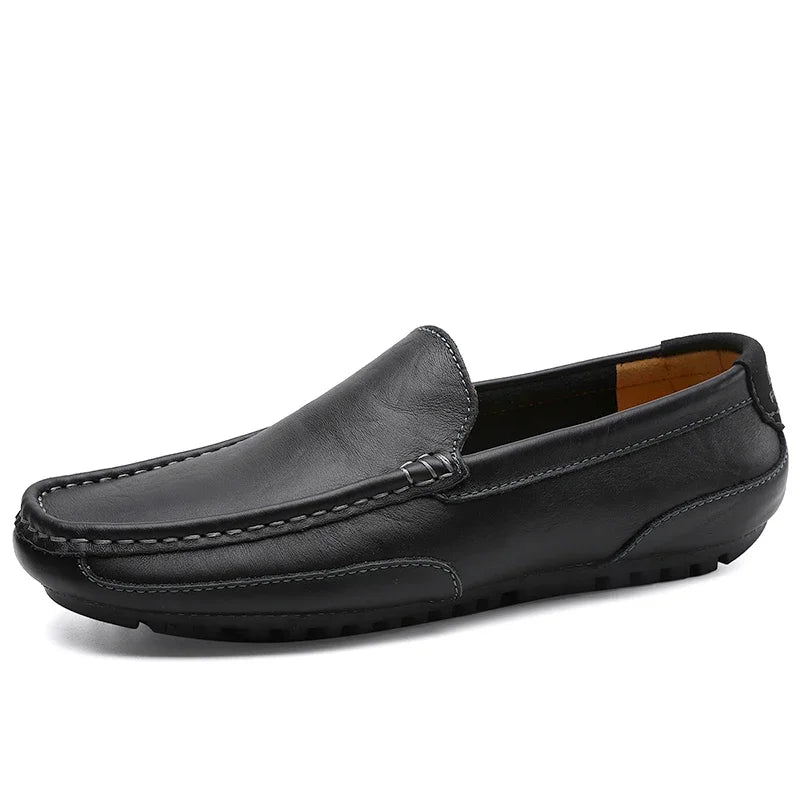 Genuine Leather Breathable Mocasines Casual Loafers Leather Shoes For Men Slip On Formal Italian Driving Flat Chaussure Homme