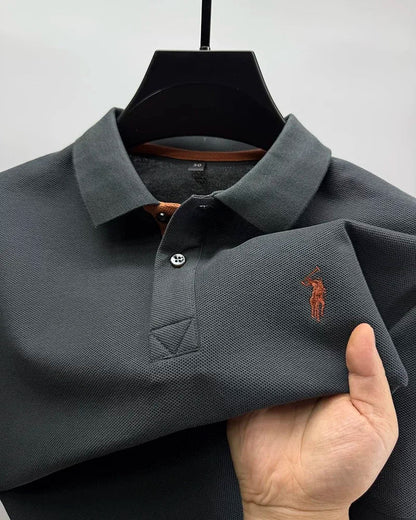 100% pure cotton high-end brand men's short sleeve polo shirt summer fashion customization horse embroidery classic Paul T-shirt