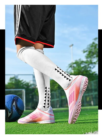 Without-Lace Mens Soccer Shoes f50 SLIP-ON Non-Slip Turf Soccer Cleats TF BOYS FG Training Football Boots Chuteira Campo 35-45