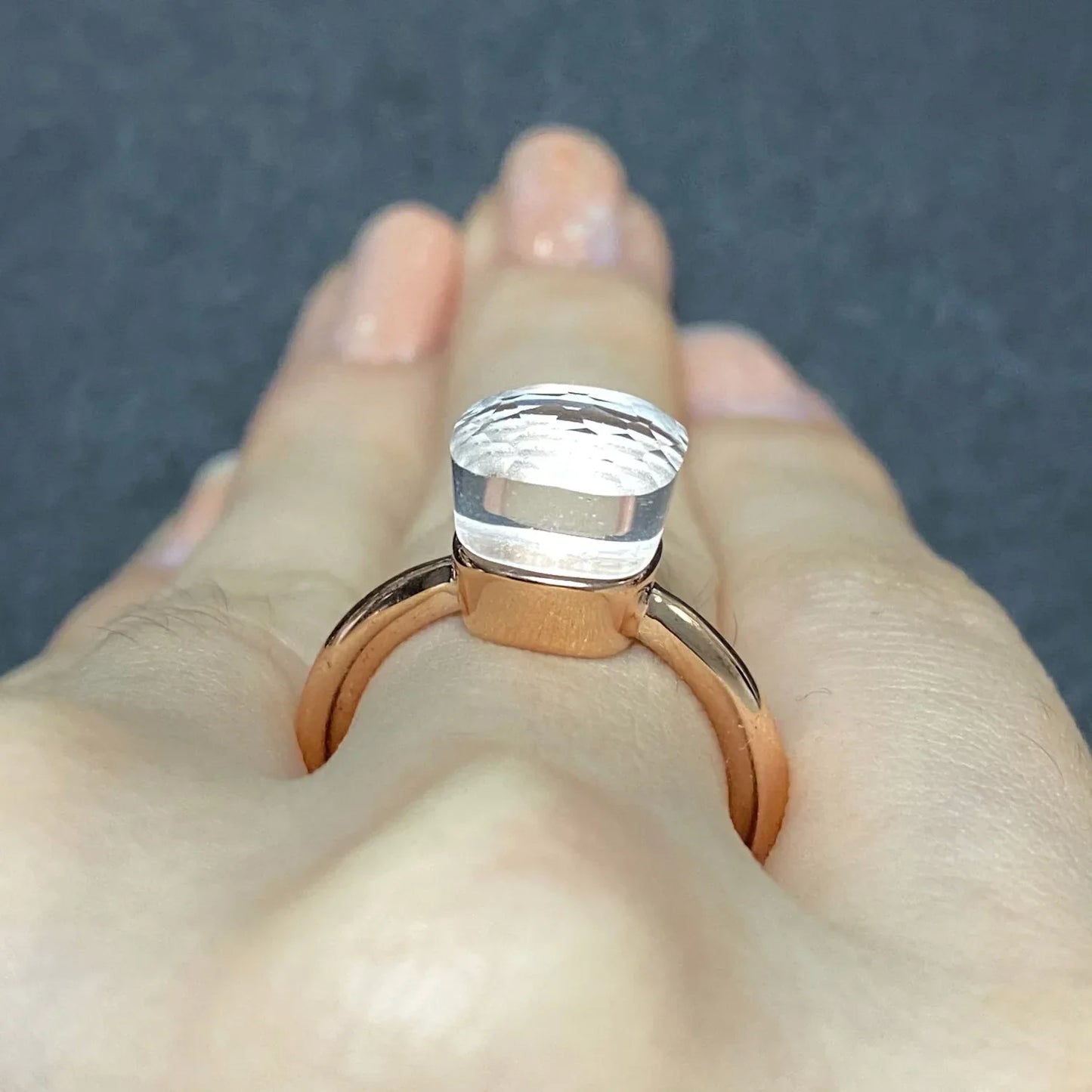 Stylish Purple Crystal Rose Gold Plated Candy Ring 30 Colors Simple Candy Color Jewelry Gift for Women Valentine's Day