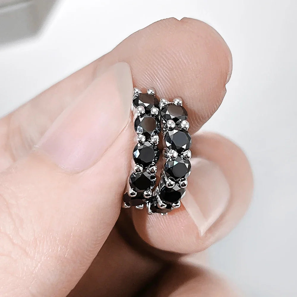 100% Real 3.5mm 0.2ct Moissanite Hoop Earrings for Women S925 Sterling Silver Earring Luxury Designer Wedding Fine Jewelry