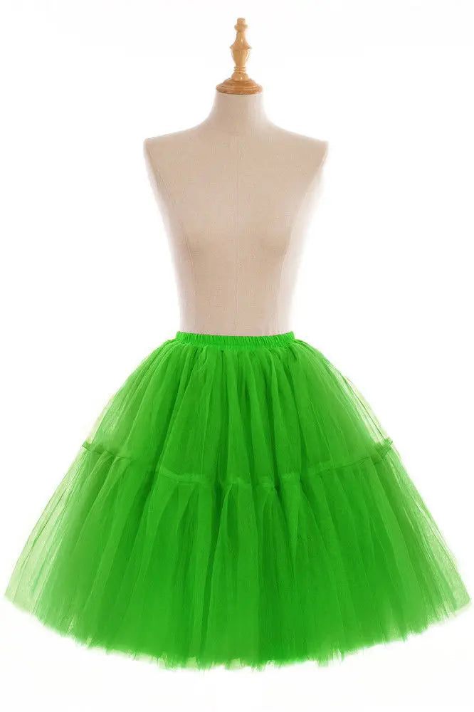 6 Layers Fluffy Ball Gown Women Short Skirts Knee Length Tutu Dress Underskirt Soft Tulle Petticoat for Club Cosplay Marathon