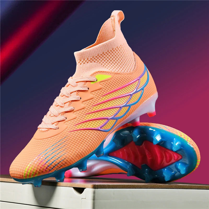 Superfly FG Football Boots Outdoor Soccer Cleat Black Shoes Soft Sport Professional Shoes Breathable Comfortable Boots Plus Size