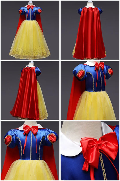 Anna Elsa Costume Children Princess Dress for Girls Kids Cosplay Snow White Christmas Carnival Party Disguise Outfit
