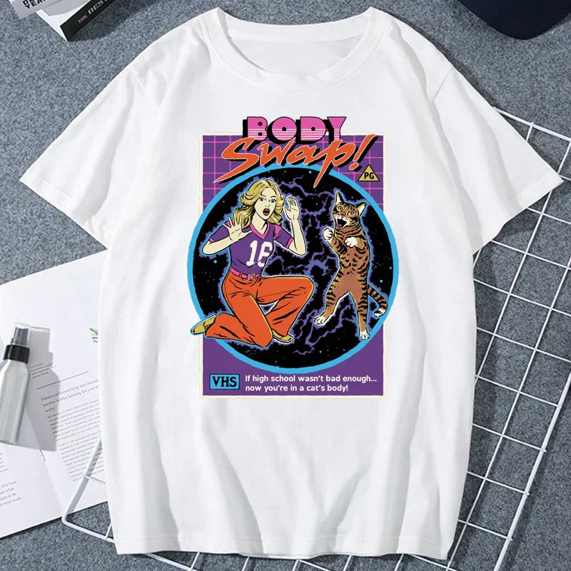 Let's Sacrifice Toby Horror Satanist Graphic Tops Unique Creative Cartoon Streetwear Unisex Scary Short-sleev Tee Ropa Hombre