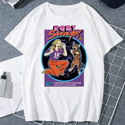 Let's Sacrifice Toby Horror Satanist Graphic Tops Unique Creative Cartoon Streetwear Unisex Scary Short-sleev Tee Ropa Hombre