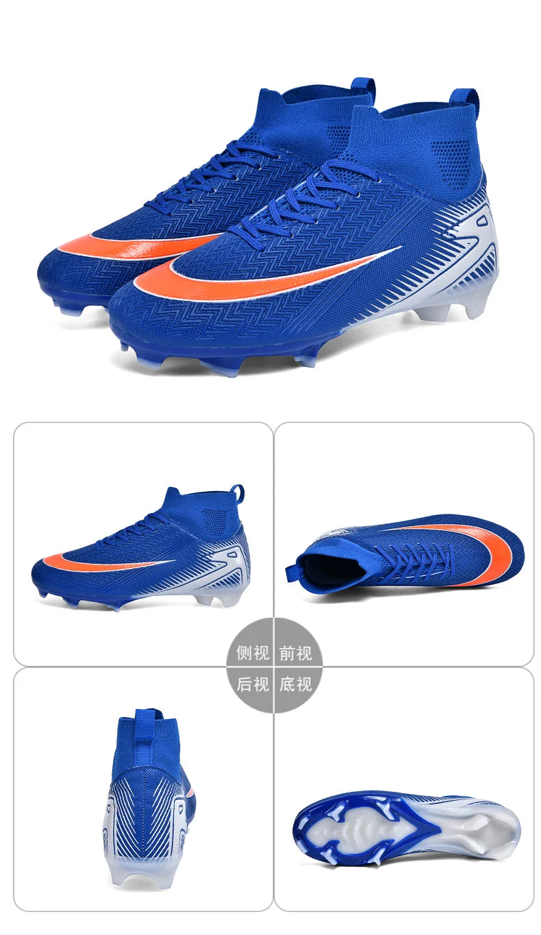 Men Football Boots Professional Soccer Cleats Non Slip Resistant Training Shoes Outdoor Match Sneakers Adult Teenagers Athlete
