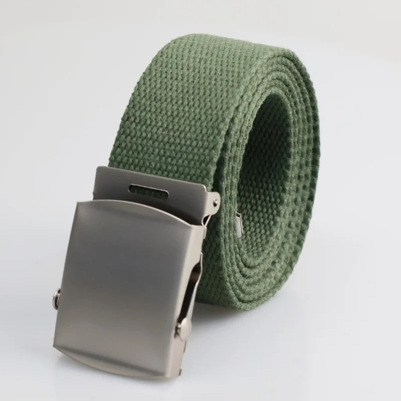 Outdoor Canvas Belt for Men - Breathable Camouflage Sports Waistband with Alloy Buckle, Unisex Youth Wear Resistant Straps