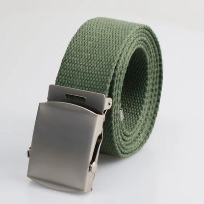 Outdoor Canvas Belt for Men - Breathable Camouflage Sports Waistband with Alloy Buckle, Unisex Youth Wear Resistant Straps