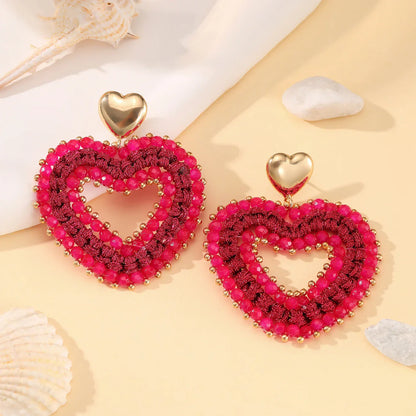 Big Water Drop Shape Drop Earrings For Women Colorful Beads Handmade Threading Crystal Long Earrings Jewelry Gift EA144