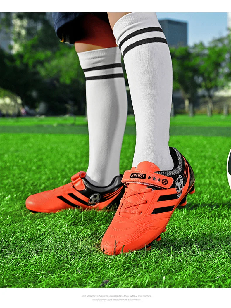 New Kids Turf Football Boots Training Shoes Soccer Shoes Drop Shipping Professional Match Grass Ultralight Cleats Boys Non-Slip