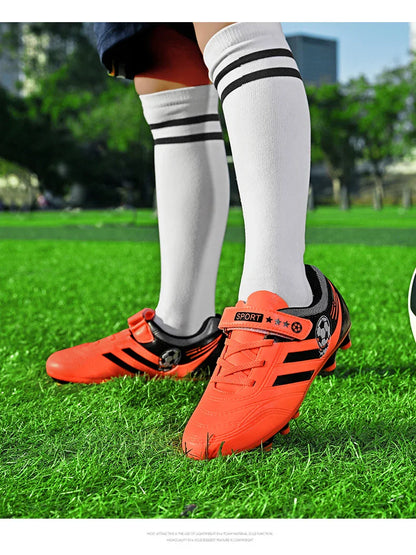 New Kids Turf Football Boots Training Shoes Soccer Shoes Drop Shipping Professional Match Grass Ultralight Cleats Boys Non-Slip