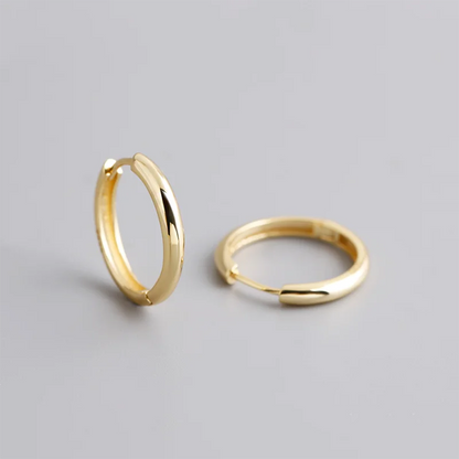 925 Sterling Silver Minimalist Matte Gothic Unisex Huggies Ear Hoop Earrings for Women Men Piercing Ear Buckle Jewelry