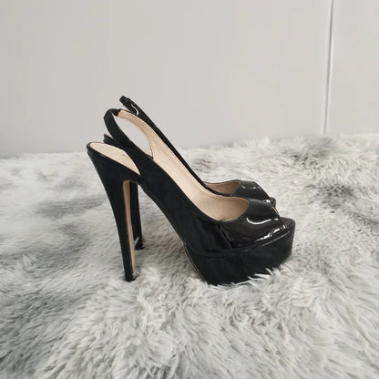 Women Sandals Sexy Pumps 14CM Platform Stripper High Heels Open Toe Stilettos Gladiator Party Dress Wedding Shoes Large Size 44