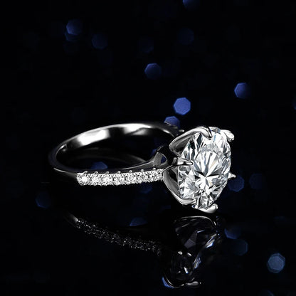 5CT Sparkling D Color Moissanite Lab Diamond Wedding Rings For Women S925 Sterling Silver Luxury Jewelry Engagement Ring