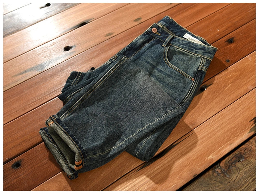 men's autumn pants new vintage washed blue jeans for men winter Trousers male fashion jeans homme  casual pants