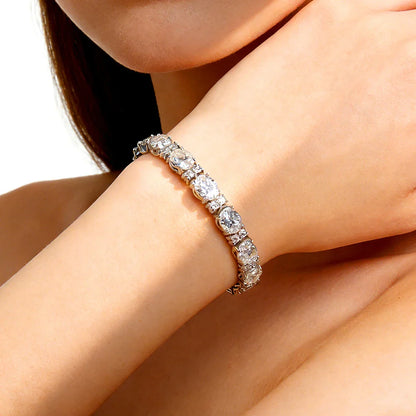 Luxury Oval Cut Moissanite Tennis Bracelets S925 Sterling Silver Pass Tester Lab Diamond Hand Chain Wedding Fine Jewelry