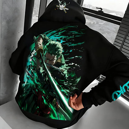 Hoodie Men's and Women's New Roronoa Zoro Printed Street Hip Hop Trendy Casual Parent Child Top