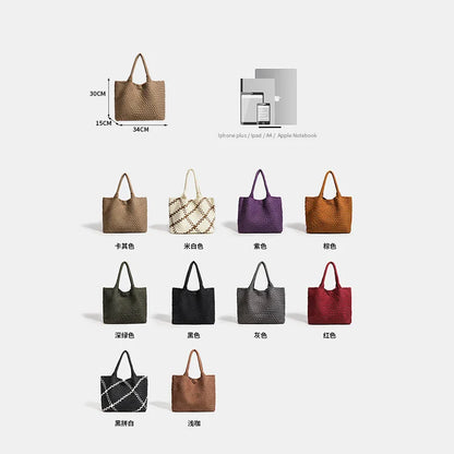 Large size women's tote bag Women's fashion bags 2024 Hot product Neoprene material women's hand-woven bag Large volume Tote bag