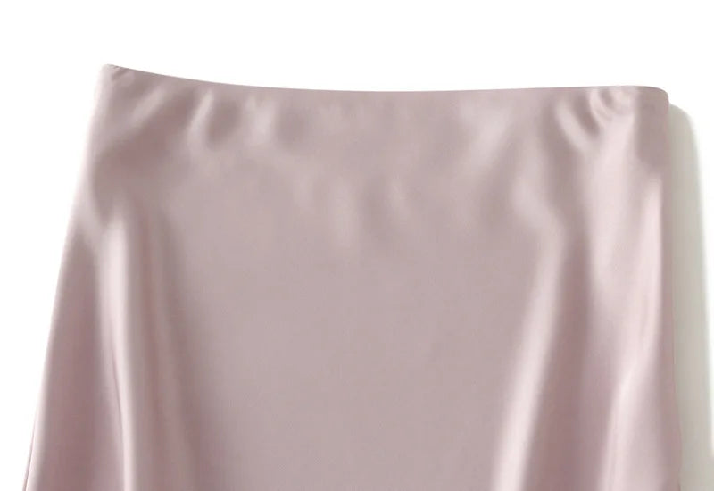 Temperament Elegant Satin Fishtail Skirt Mujer Faldas Vintage Maxi Skirts Women Party Wear Vestido De Festa Fashion Clothes
