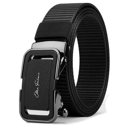 Fashion Men's Belt, Alloy Automatic Buckle, Canvas Belt, Sports Belt, Large Size 110-160cm Can Cut Belt, Men's Automatic Belt
