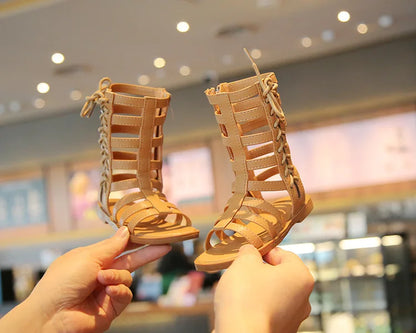Children Sandals High-top Kids Girls Sandals Baby Sandals High Quality Flat Cut-Outs Beach Sandals