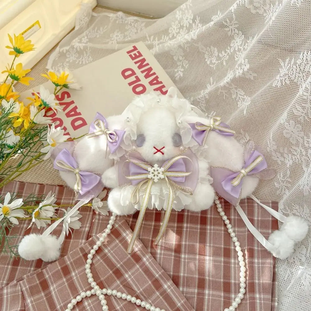 Korean Kawaii Cat Lolita Bag Cute PU Shoulder Bag Girls Transparent Pocket Harajuku Crossbody Bag Women's Fashion Backpacks