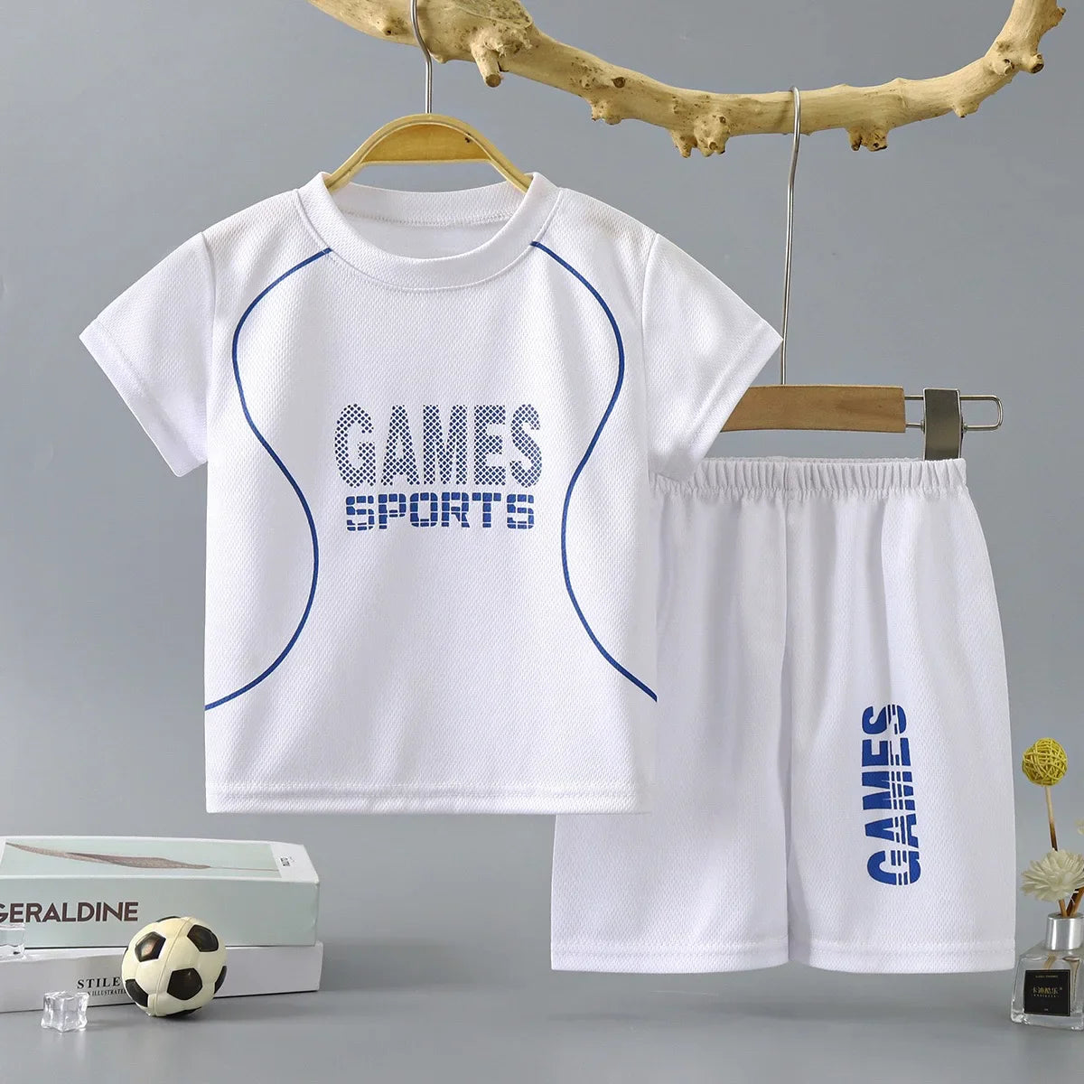 1Set Children's Quick-drying Sports Suit Boys Girls Running Tee Kid Casual Short Sleeves And Shorts Breathable Basketball Sets