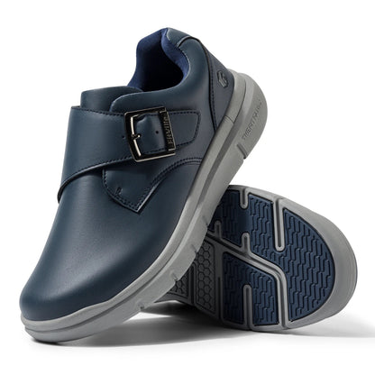 Sapatos masculinos de couro, sapatos largos para pés inchados, sapatos masculinos diabéticos para caminhada, para negócios e caminhadas ao ar livre